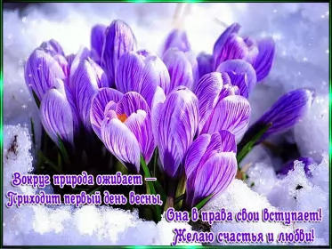 Открытки первый день весны Открытки первый день весны,поздравления с первым весенним днём