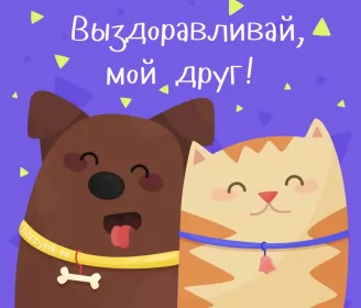 Открытки выздоравливай Открытка с пожеланиями скорейшего выздоровления,выздоравливай