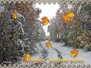 Открытки с последним днём осени Открытка с последним днём осени,последий осенний день ,конец осени