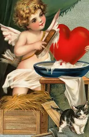 Открытки день влюблённых ретро Открытка картинка с днём влюблённых 14 февраля ,день св.Валентина ретро