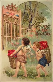 Открытки день влюблённых ретро Открытка картинка с днём влюблённых 14 февраля ,день св.Валентина ретро