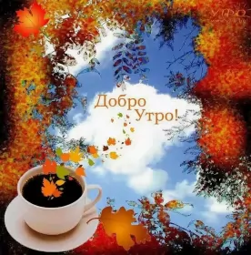 Доброе  осеннее утро Открытка с добрым осенним утром,доброе утро осени,доброе утро осень,чашка кофе