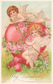 Открытки день влюблённых ретро Открытка картинка с днём влюблённых 14 февраля ,день св.Валентина ретро