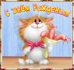 Открытки прикольные с днём рождения Открытка прикольная на день рождения,с днём рождения поздравления,котик