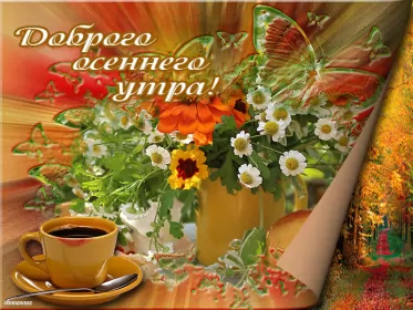 Доброе  осеннее утро Открытка гиф доброго осеннего утра,с добрым утром осени,осенним