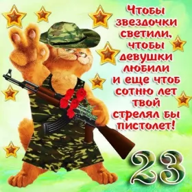 Открытки на 23 февраля прикольные Открытка картинка с праздником 23 февраля день защитника отечества прикольная