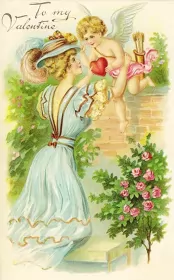 Открытки день влюблённых ретро Открытка картинка с днём влюблённых 14 февраля ,день св.Валентина ретро