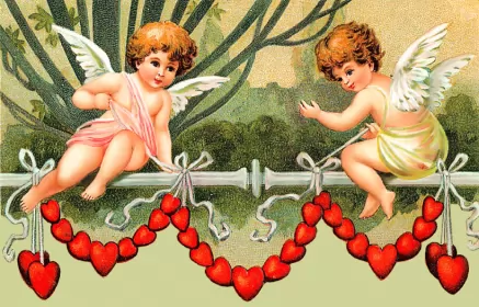 Открытки день влюблённых ретро Открытка картинка с днём влюблённых 14 февраля ,день св.Валентина ретро