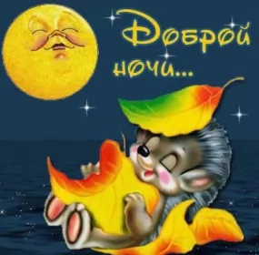 Открытки доброй ночи Открытка доброй ночи, пожелания доброй ночи, приятных снов,ёжик