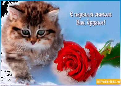 Открытки с первым снегом Открытка гиф с первым снегом, поздравления с первым снегом .