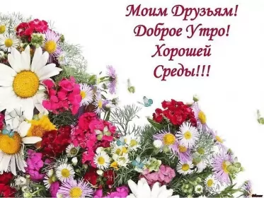 Доброе утро дни недели Открытка с пожеланиями доброго утра среды,с  добрым утром среда.