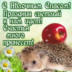 Открытки яблочный спас Открытка картинка с яблочным спасом,с приображением Господним,
