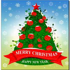 Открытка картинка merry christmas,с рождеством,ёлка с красными шарами Открытка картинка открытки картинки на рождество,Merry Christmas с рождеством на английском языке,красивая рождественская открытка картинка merry christmas скачать